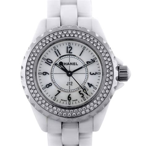 Chanel J12 White Ceramic 33 mm Diamond Watch-Boca Raton