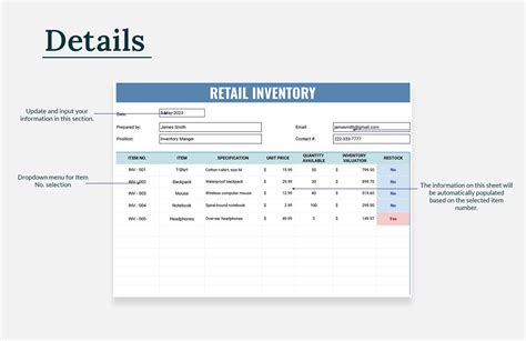 Retail Inventory Template - Download in Excel, Google Sheets | Template.net