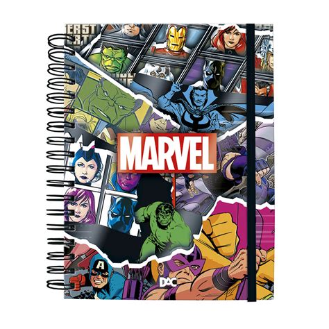 Caderno Dac Smart Universit Rio Folhas Reposicion Veis Marvel