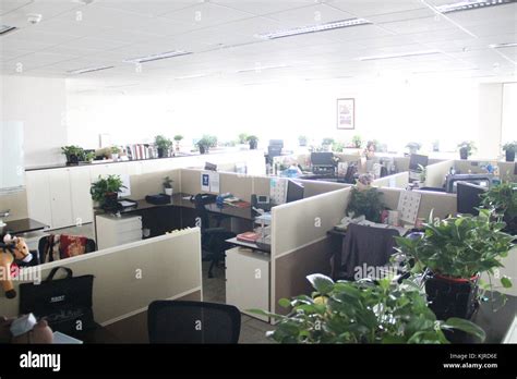 Cubicles Inside An Office Space Stock Photo Alamy