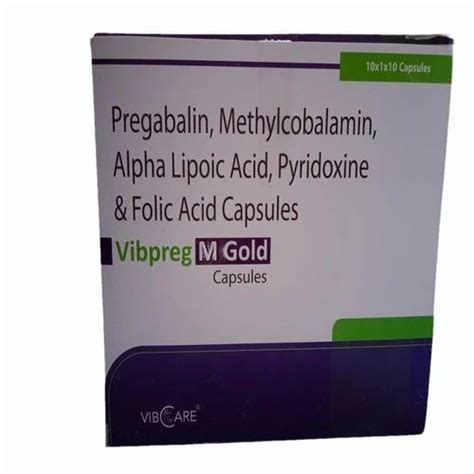 Pregabalin Methylcobalamin Alpha Lipoic Acid Pyridoxine Folic Acid Capsules At ₹ 2270box