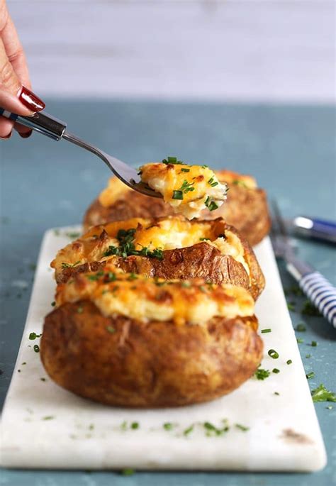 Easy Twice Baked Potatoes With Cheddar And Chives The Suburban Soapbox