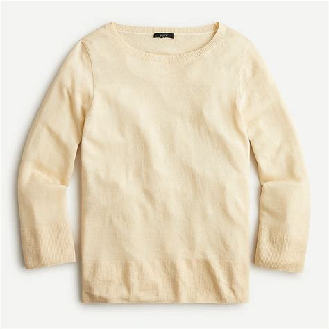 J Crew Relaxed Fit Linen Crewneck Sweater For Women Crew Neck