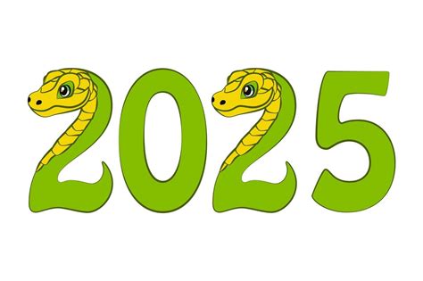 le 2025 année de le serpent dessin animé nombre 2025 42237059 Art