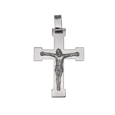 Classic Crucifix Pendant In Sterling Silver Savelli Religious