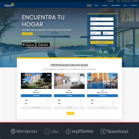 Canva Página Web Inmobiliaria WordPress Divi