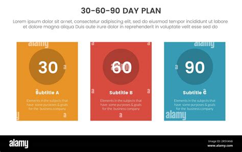 30 60 90 Day Plan Management Infographic 3 Point Stage Template With Vertical Rectangle Box