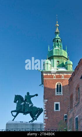 The Equestrian Statue Of Tadeusz Kosciuszko In Front Of The Wawel