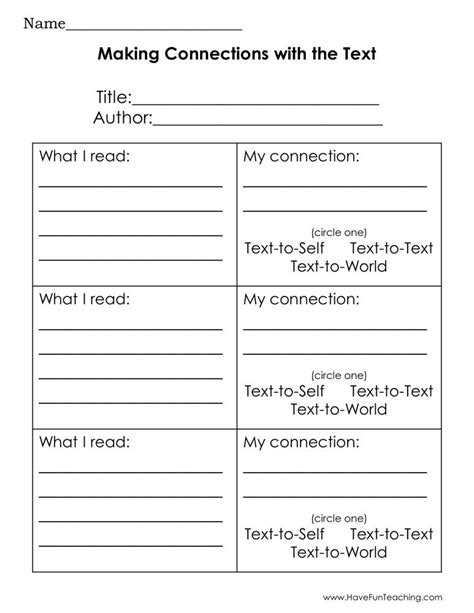 Text Connection Printables