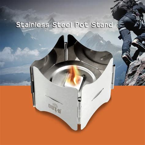 Portable Solid Fuel Camping Stove Stainless Steel Folding Stove Outdoor Stove Furnace Pot Stand