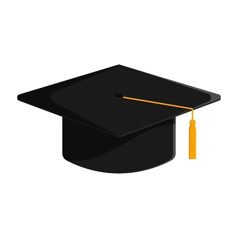 Ilustración de vector de sombrero de graduación en estilo plano