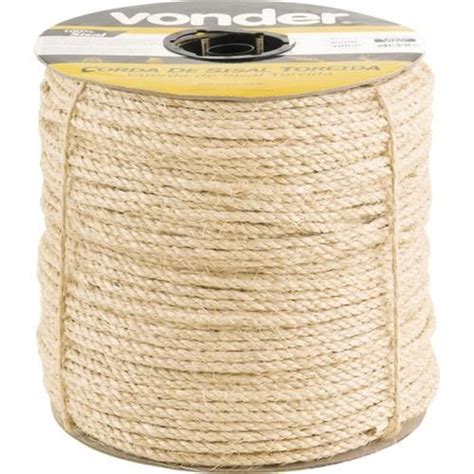 Corda De Sisal 6 Mm Rolo 400 Metros 7893946034436 Vonder