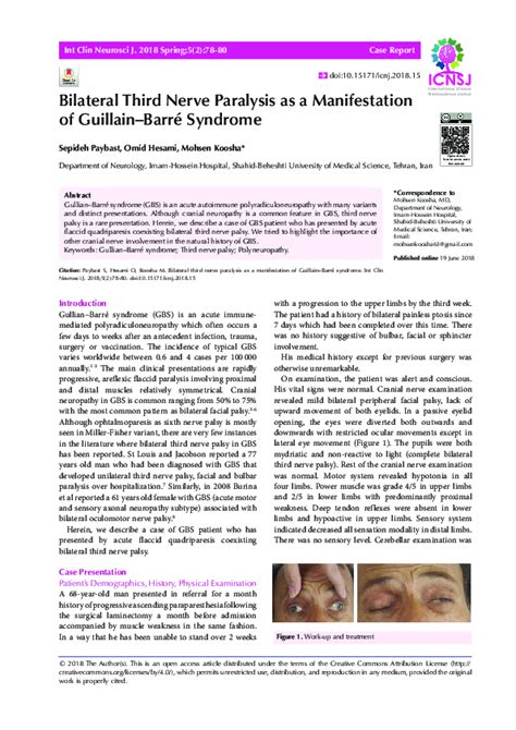 Pdf Guillain Barré Syndrome Presenting With Bilateral Facial Nerve Paralysis A Case Report