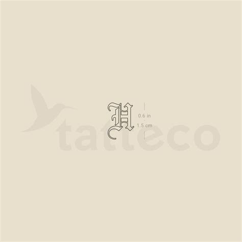 Old English H Letter Temporary Tattoo - Set of 3 – Tatteco