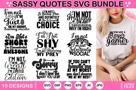 Sassy Quotes Svg Bundle Sassy Sayings Graphic By Dream Line · Creative