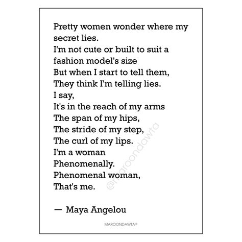 Phenomenal Woman - Maya Angelou - MaroonDawta®