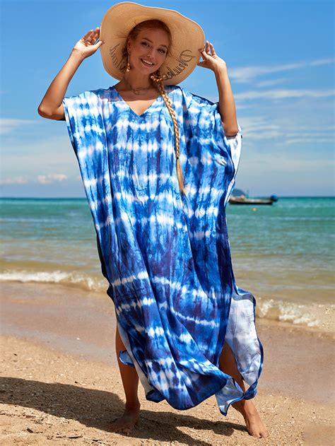 Forerun Bohemain Beach Long Dress Women Printed Cotton Side Split