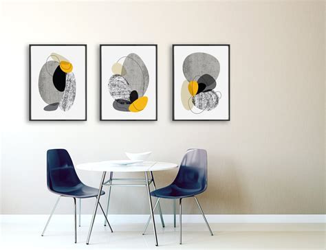 Mid Century Modern Art, Art Print Set, Abstract Art Print, Printed ...