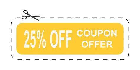 Premium Vector Sale Coupon With 25 Percent Off Text Discount Template