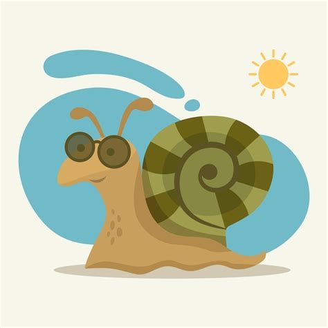 Lindo caracol de dibujos animados Ilustración vectorial Caracol en