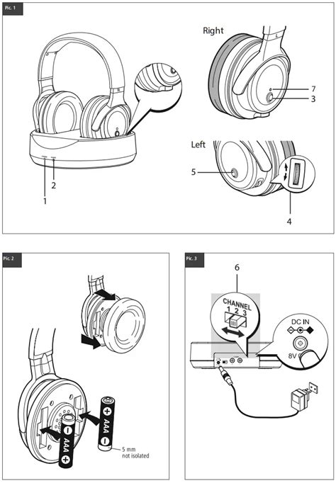 THOMSON UHF Funk Kopfhörer Wireless UHF Headphones Instruction Manual