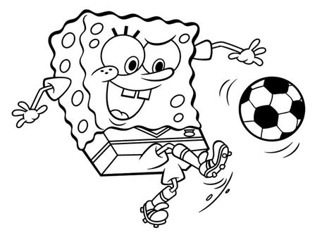 Spongebob Squarepants Che Gioca A Calcio Da Colorare Scarica Stampa O