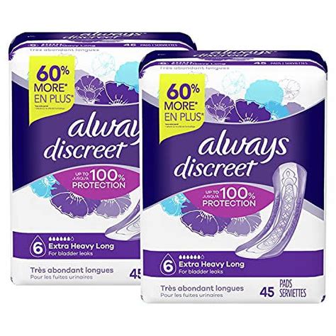 Always Discreet Incontinence Pads Extra Heavy Long Leak Free