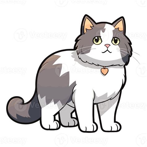 Playful Elegance 2d Artwork Showcasing A Cute Mekong Bobtail Cat Ai Generative 27233437 Png