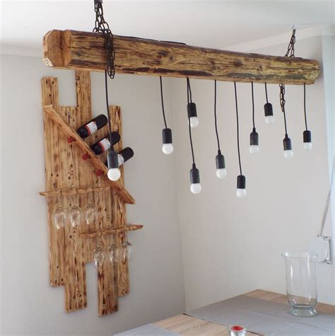 Upcycling Wohnart Lampen aus Holzbalken Upcycling Möbel für ein