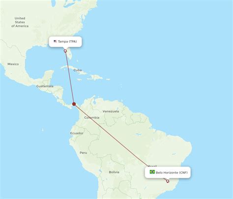 All Flight Routes From Tampa To Belo Horizonte TPA To CNF Flight Routes