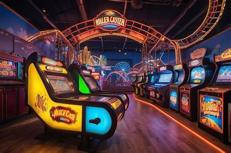 Premium Photo Retro Roller Coaster Arcade