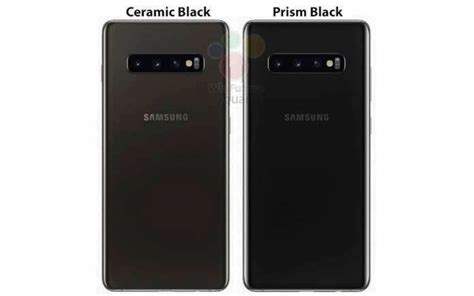 Samsung Galaxy S10 colors include Ceramic Black, Prism Black