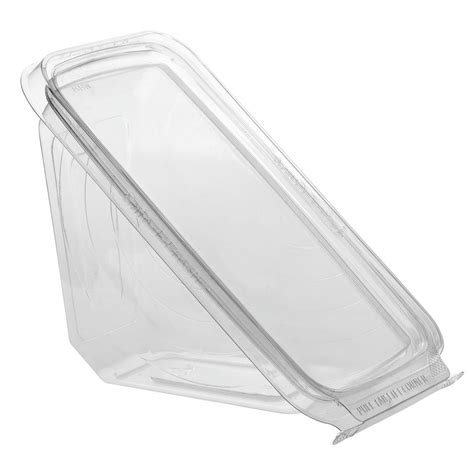 Safe T Fresh Clear Plastic Hinged Sandwich Container 7 5 16 L X 4 1