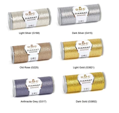 DMC Diamant Grande Metallic Thread 21 8 Yard 6 Colors Etsy