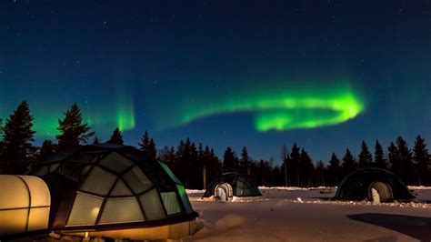 Lappland Glasiglu Hotel In Kakslauttanen Mit Blick Auf Nordlichter