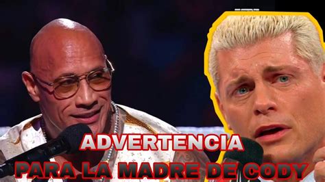 Atrevido The Rock Le Env A Mensaje A La Madre De Cody Rhodes Youtube