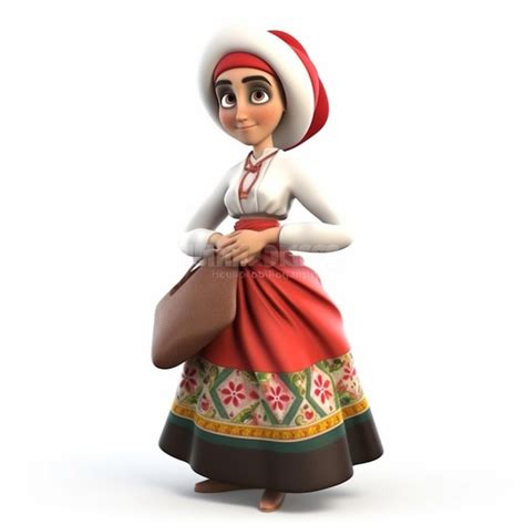 Premium Ai Image Georgian 3d Cartoon Female Character High Quality