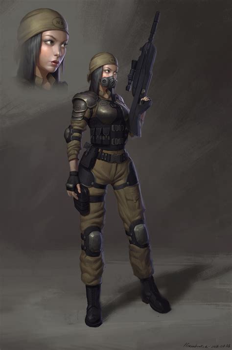 Artstation Soldier Girl Naranbaatar Ganbold Sci Fi Character Art Character Design Cartoon