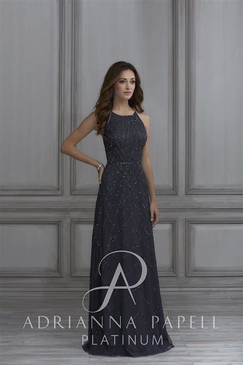 French Novelty Adrianna Papell Lace Up Back Bridesmaid Dress