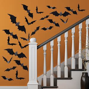 Veylin PVC Halloween Fledermäuse 48 Stück 3D Dekoration schwarze