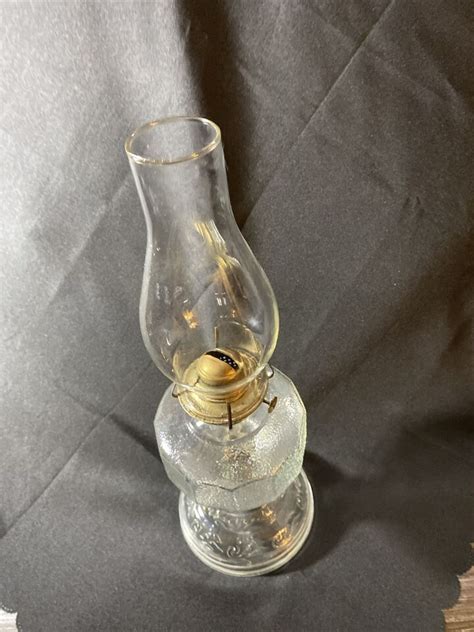 Antique Vintage Clear Glass Oil Lamp Ebay