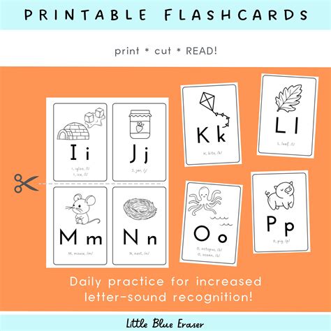 Printable Alphabet Flashcards Prek Kindergarten Letter Sound ...