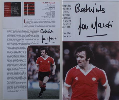 Lou Macari Mick Martin Signed Manchester United Profiles With Coa