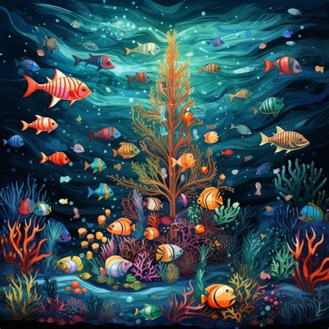 Ocean Coral Xmas Tree Art Free Stock Photo - Public Domain Pictures