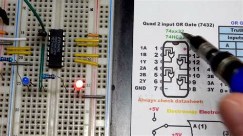 Hc Quad Input Or Gate Ic Demo Circuit For Learning