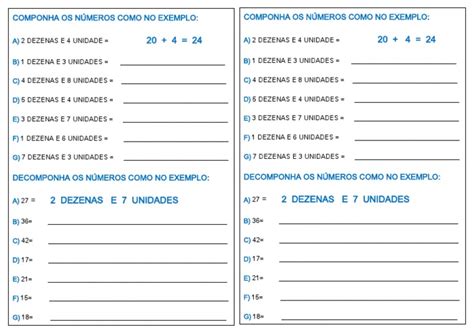 Componha Os Seguintes Números