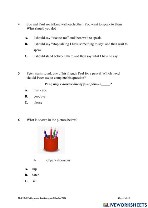 3363396 Grade 2 Integrated Studies Diagnostic Test