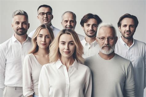 Un Grupo De Personas Se Paran En Un Grupo Foto Premium