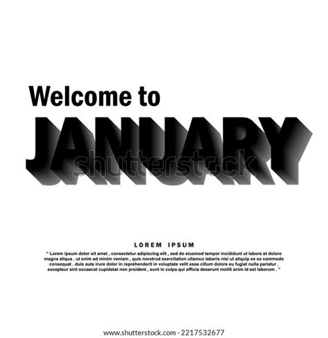 Welcome January 3d Vector Template Design Stock Vector Royalty Free