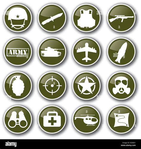 Military Army Icon Set Vector Stock Vector Image Art Alamy